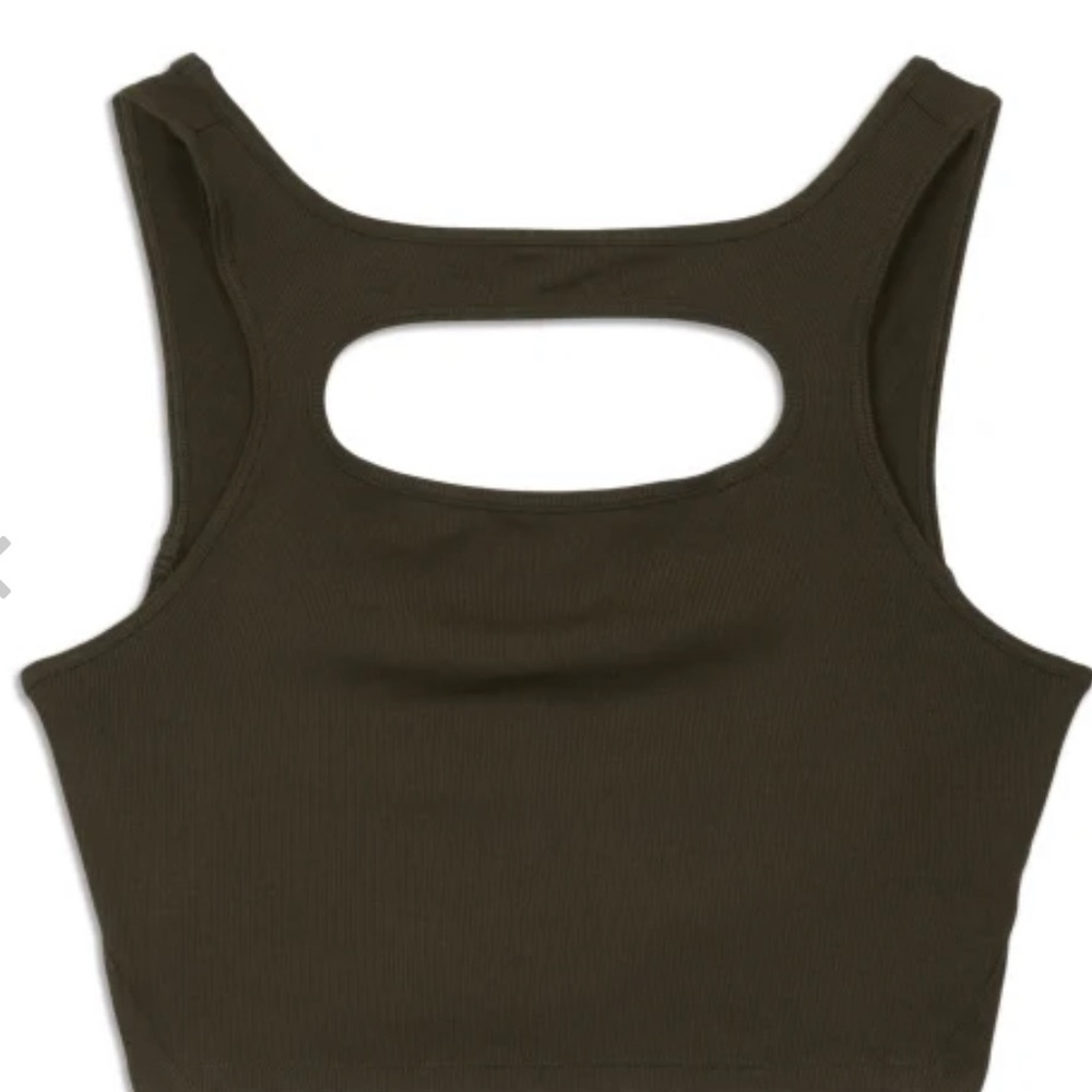 Lululemon olive green open front crop top